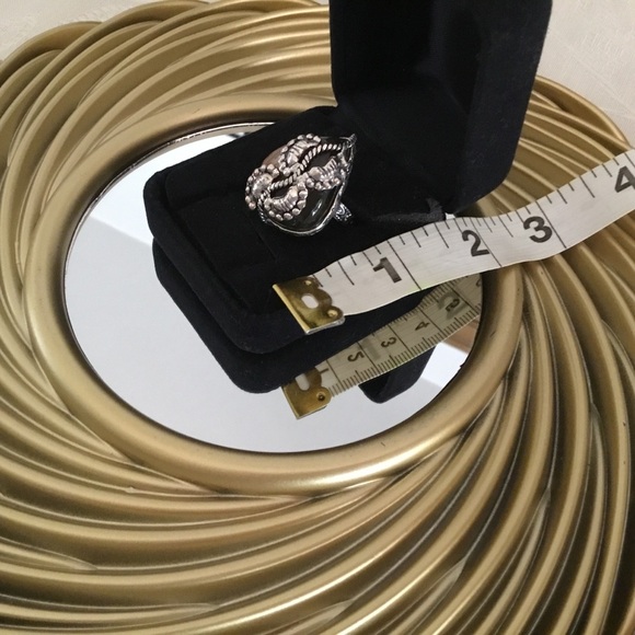 HYPERSTHENE STONE WITH DESIGNS STERLING SILVER RING SIZE 7 - Picture 6 of 6